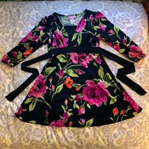 Black floral girl’s dress from Pink Ginger.